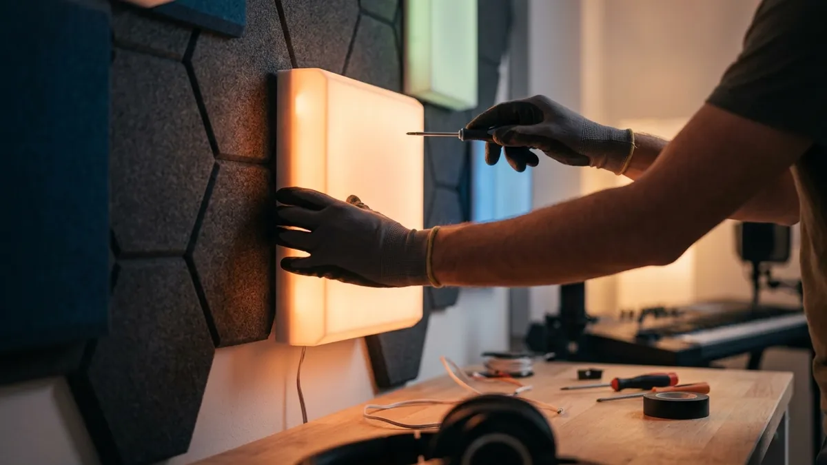 配信映えする「LED付き自作吸音パネル」の作り方！光と音を同時に操る