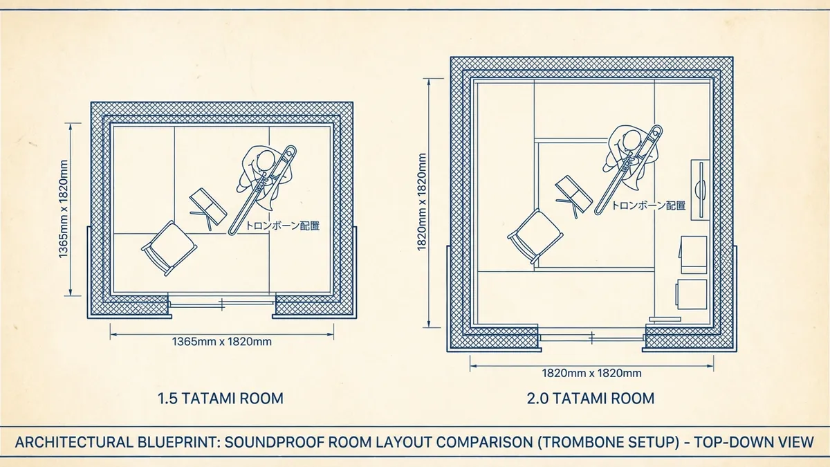 Trombone Soundproof Rooms Are All About the Diagonal! Placement Techniques to Prevent Slide Colli...