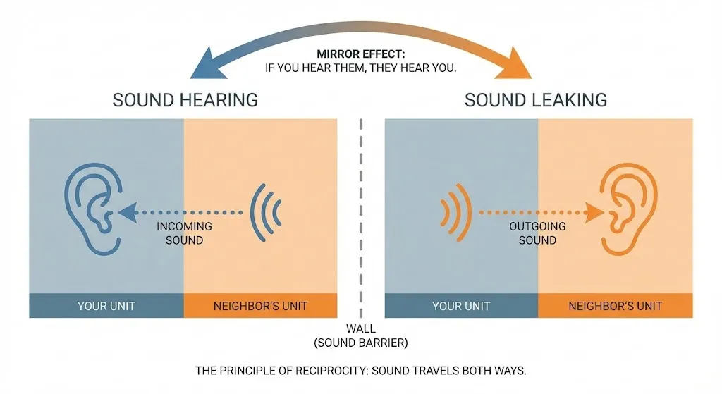 隣の音が聞こえるならこちらの音も漏れている