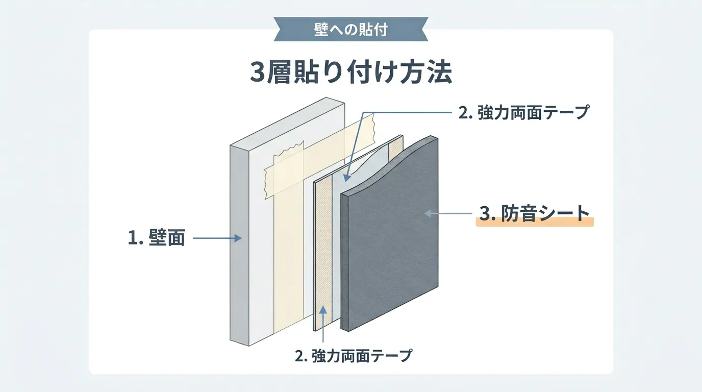 How to stick soundproof sheets without damage (3-layer structure)
