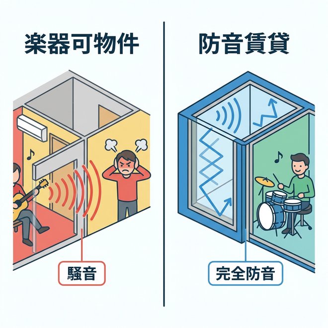 防音賃貸の性能比較：D値の違い